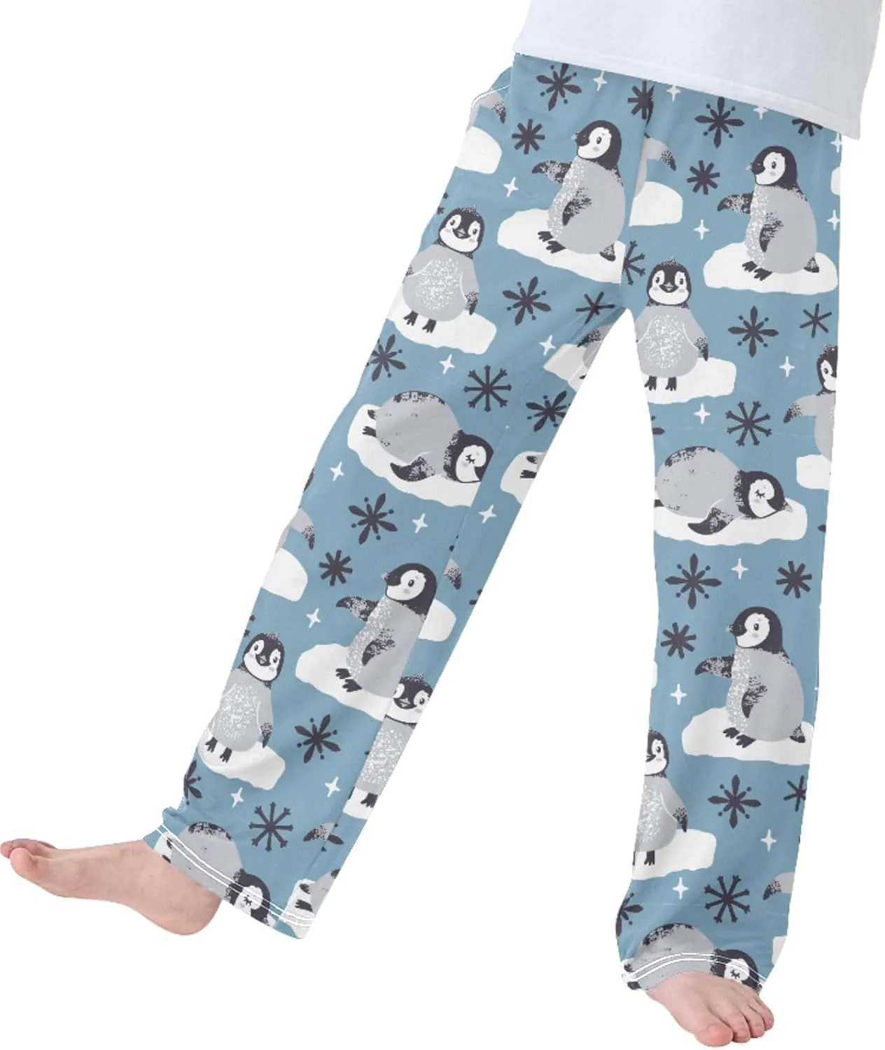 Pigsaly Boys' Pants Cute Penguins Snowflakes Long Bottoms Christmas Stars Jogger Pants Elastic Waist Trousers with Pockets S