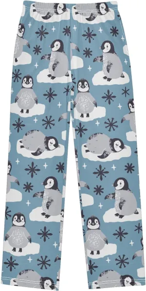 Pigsaly Boys' Pants Cute Penguins Snowflakes Long Bottoms Christmas Stars Jogger Pants Elastic Waist Trousers with Pockets S
