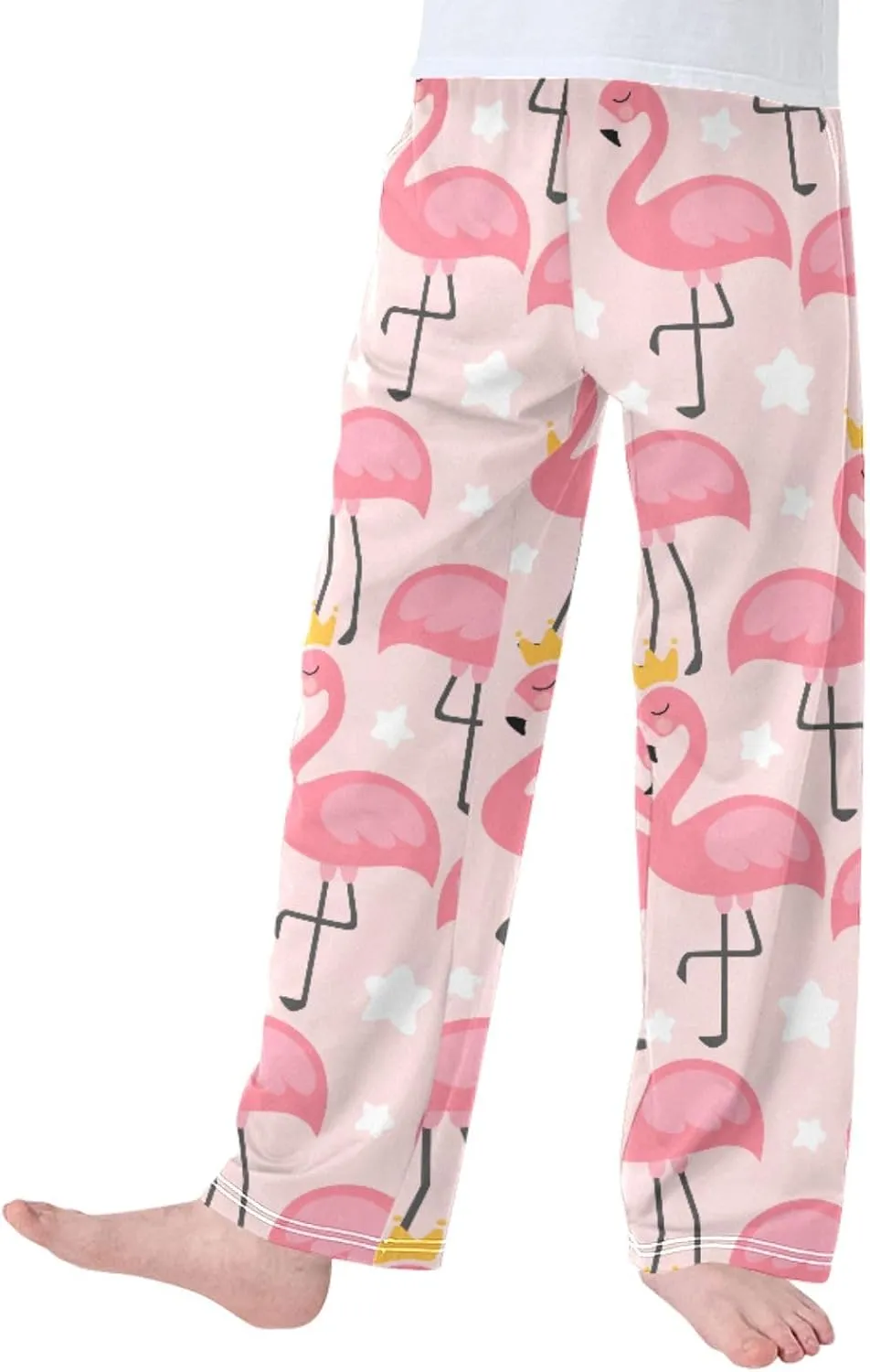 Pigsaly Boys' Pants Cute Prince Flamingo Long Bottoms Gold Princess Crown Star Jogger Pants Elastic Waist Trousers Pockets S