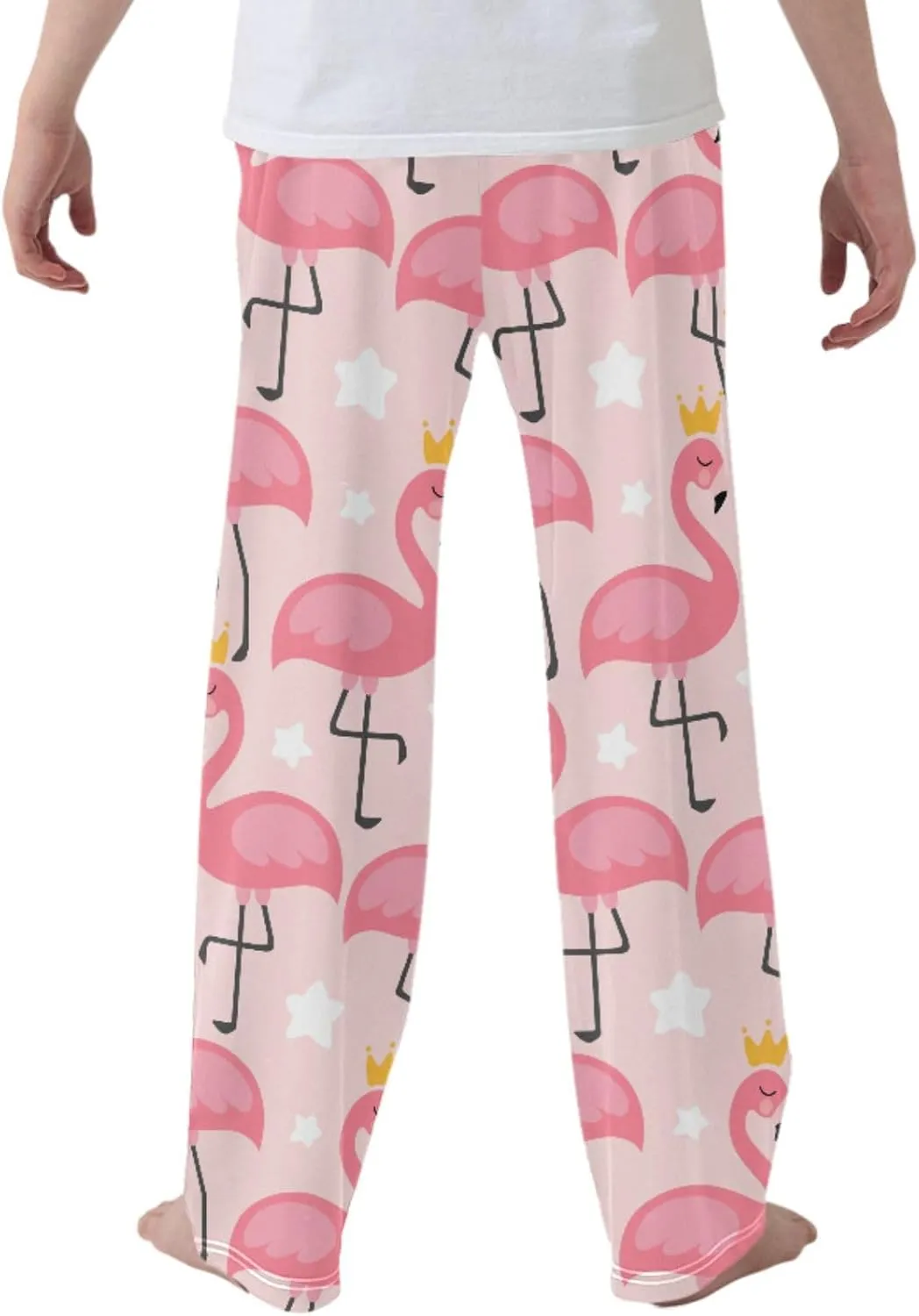 Pigsaly Boys' Pants Cute Prince Flamingo Long Bottoms Gold Princess Crown Star Jogger Pants Elastic Waist Trousers Pockets S