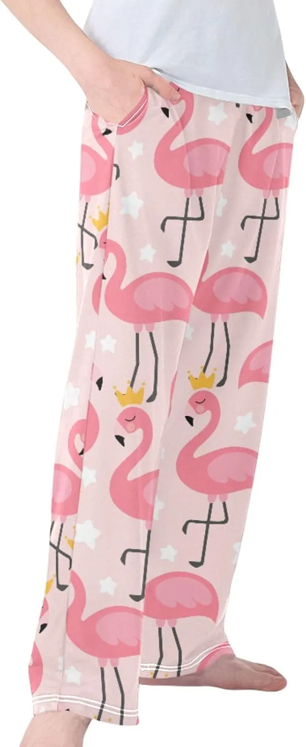 Pigsaly Boys' Pants Cute Prince Flamingo Long Bottoms Gold Princess Crown Star Jogger Pants Elastic Waist Trousers Pockets S