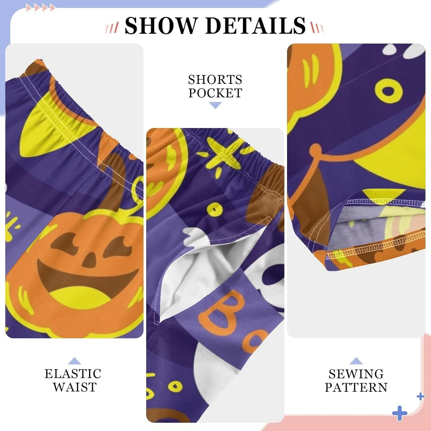 Pigsaly Boys' Pants Funny Halloween Pumpkin Ghost Long Bottoms Gold Stars Jogger Pants Elastic Waist Trousers Pockets S