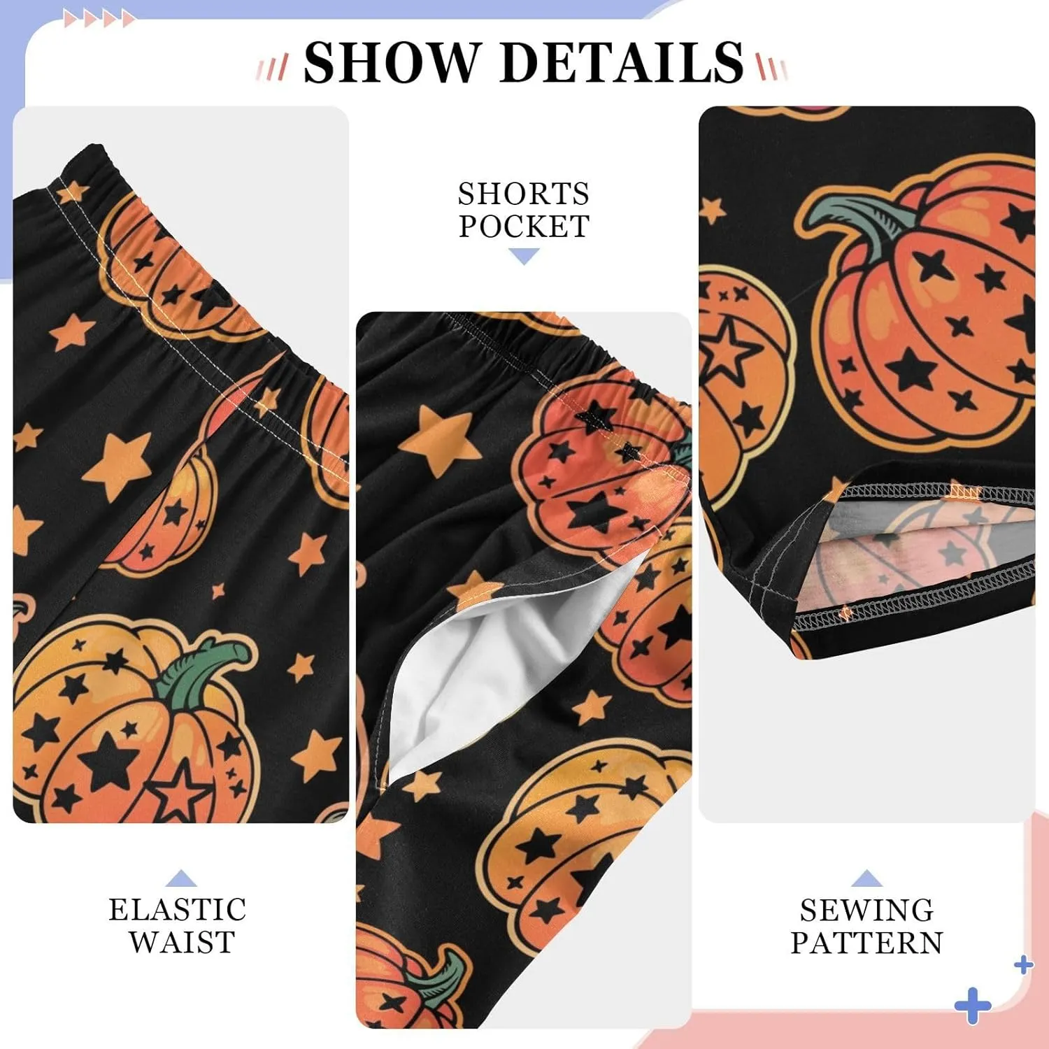 Pigsaly Boys' Pants Funny Halloween Pumpkins Stars Long Bottoms Cute Spooky Bats Jogger Pants Elastic Waist Trousers S