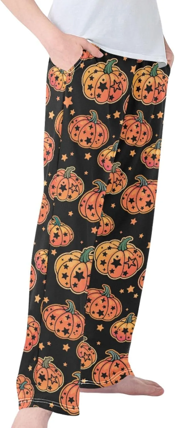 Pigsaly Boys' Pants Funny Halloween Pumpkins Stars Long Bottoms Cute Spooky Bats Jogger Pants Elastic Waist Trousers S