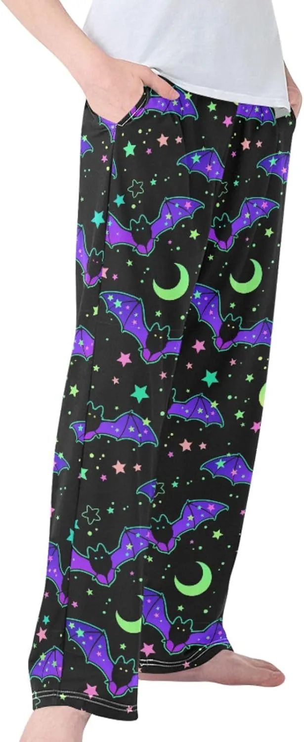Pigsaly Boys' Pants Halloween Bats Stars Long Bottoms Starry Sky Moon Jogger Pants Elastic Waist Trousers S
