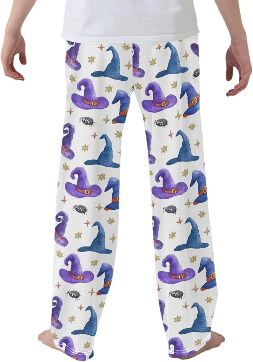 Pigsaly Boys' Pants Halloween Party Witch Hat Long Bottoms Gold Star Jogger Pants Elastic Waist Trousers with Pockets S