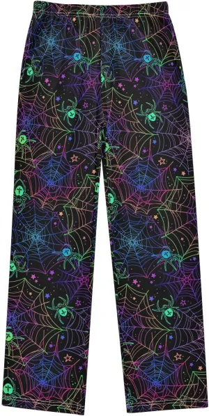 Pigsaly Boys' Pants Halloween Psychedelic Spider Long Bottoms Rainbow Galaxy Stars Jogger Pants Elastic Waist Trousers S