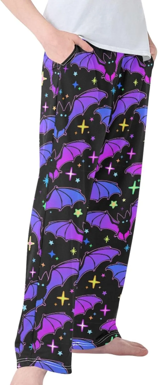 Pigsaly Boys' Pants Halloween Pumpkins Bats Long Bottoms Colorful Stars Jogger Pants Elastic Waist Trousers S