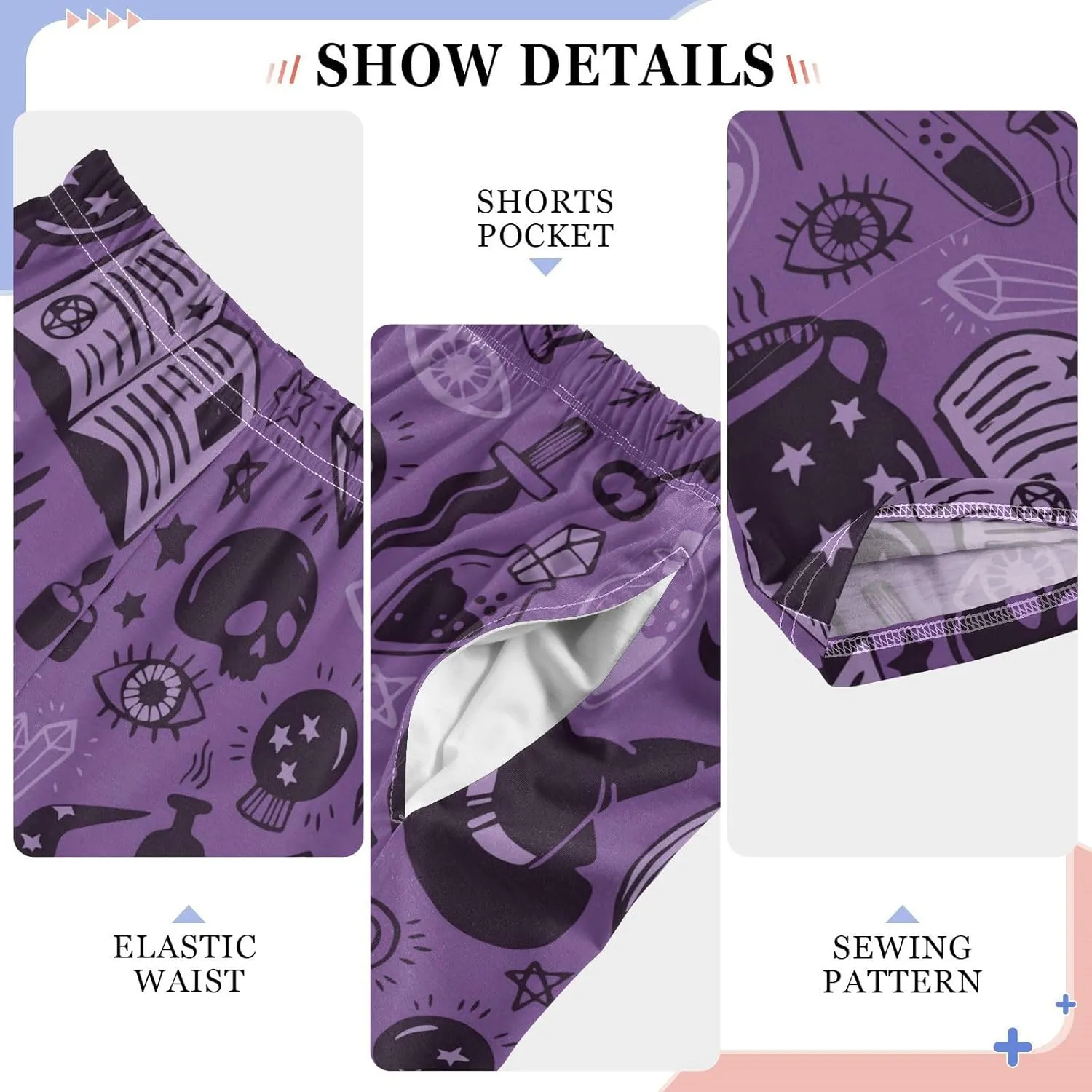Pigsaly Boys' Pants Halloween Witch Hat Long Bottoms Magic Skull Star Jogger Pants Elastic Waist Trousers with Pockets S