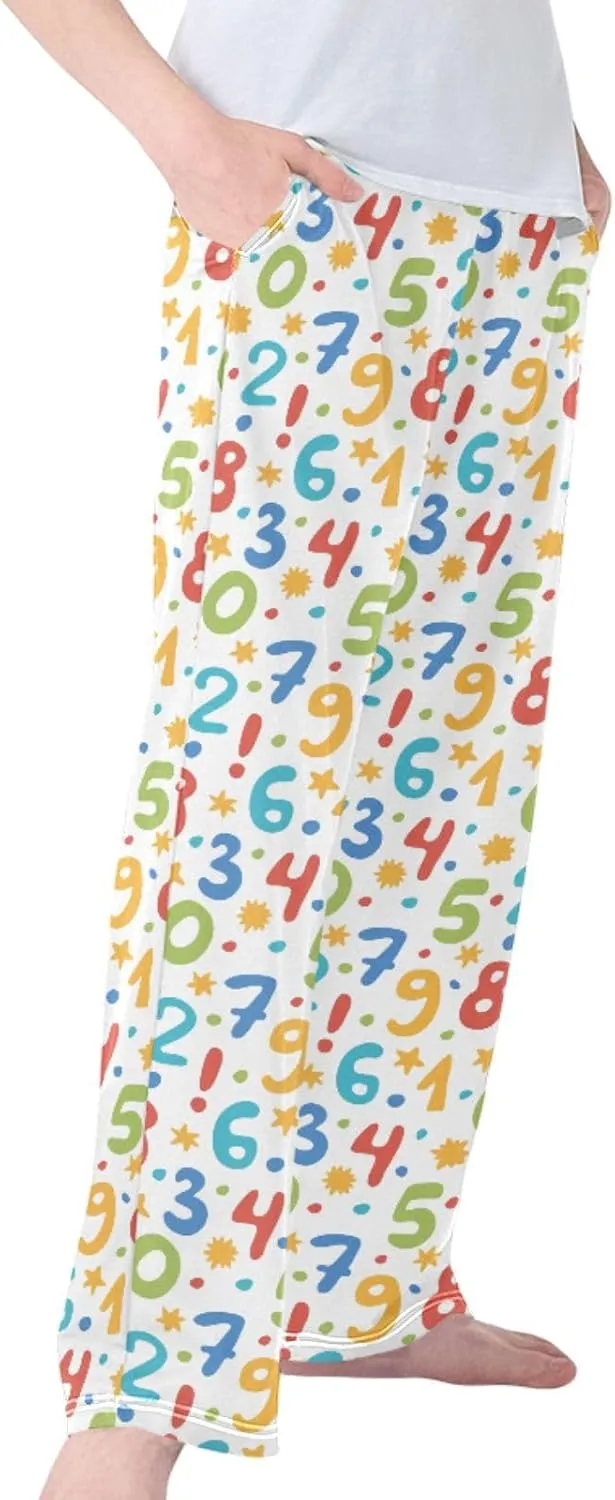 Pigsaly Boys' Pants Math Bright Preschoolers Long Bottoms Colorful Stars Number Jogger Pants Elastic Waist Trousers S