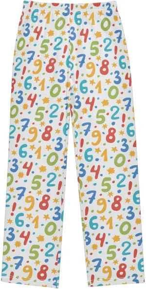 Pigsaly Boys' Pants Math Bright Preschoolers Long Bottoms Colorful Stars Number Jogger Pants Elastic Waist Trousers S