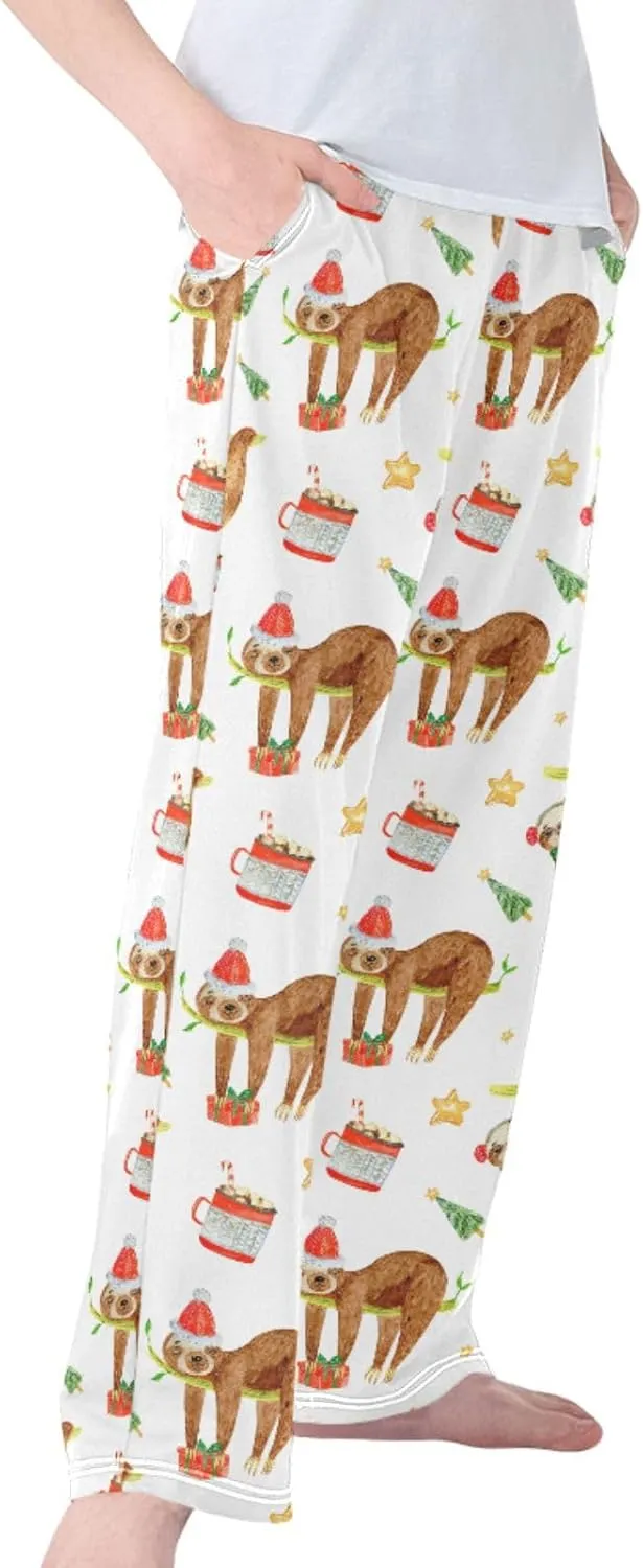 Pigsaly Boys' Pants Merry Christmas Sloth Long Bottoms New Year Xmas Tree Star Jogger Pants Elastic Waist Trousers Pockets S