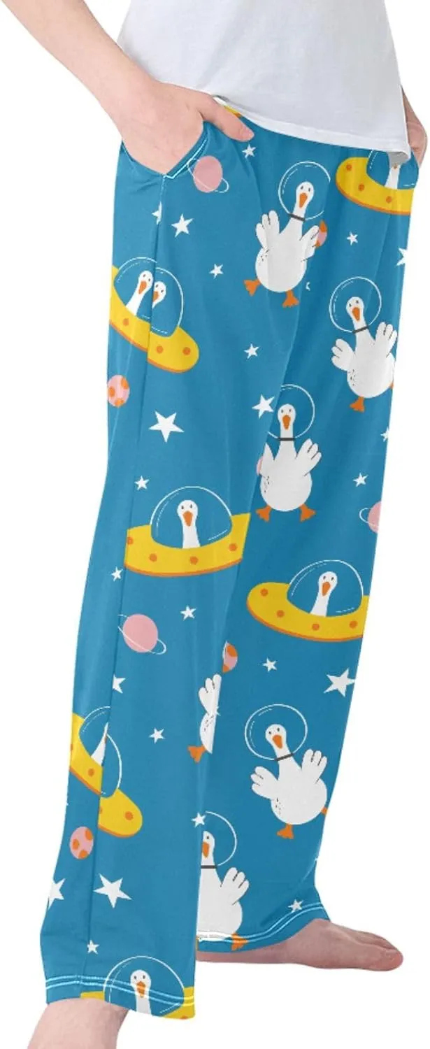 Pigsaly Boys' Pants Spring Cute Goose Planet Long Bottoms Cartoon Stars Jogger Pants Elastic Waist Trousers with Pockets S