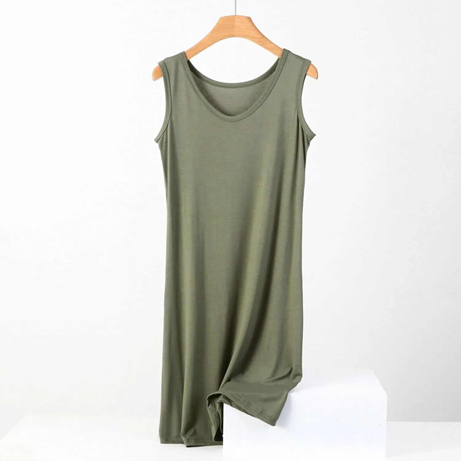 Plus Size Tank Dresses for Women Summer Casual Sleeveless V Neck Nightgowns Sleepshirts Soft Comfy Sleepwear Nightdress