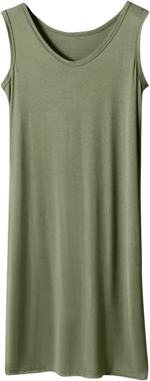 Plus Size Tank Dresses for Women Summer Casual Sleeveless V Neck Nightgowns Sleepshirts Soft Comfy Sleepwear Nightdress