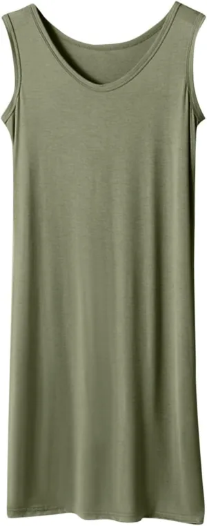 Plus Size Tank Dresses for Women Summer Casual Sleeveless V Neck Nightgowns Sleepshirts Soft Comfy Sleepwear Nightdress