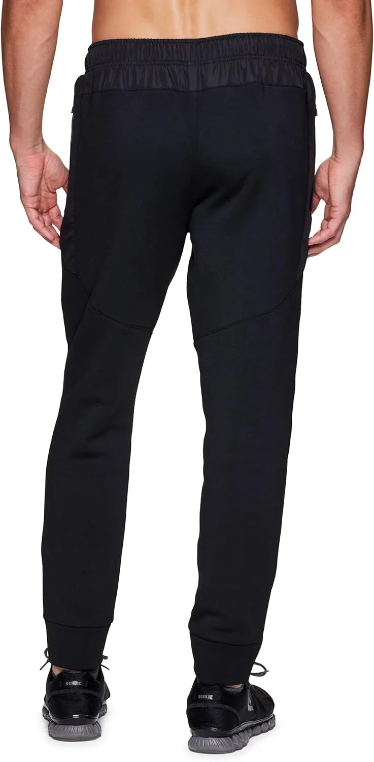 RBX Fleece Joggers for Men, Men's Fleece Sweatpants with Bonded Zipper Pockets, Cotton Blend Fleece Jogger Pants