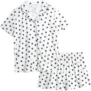 Rene Rofe Girls' Pajama Set - 2 Piece Button Down Sleep Shirt and Lounge Shorts - Sleepwear Set for Girls (4-12)