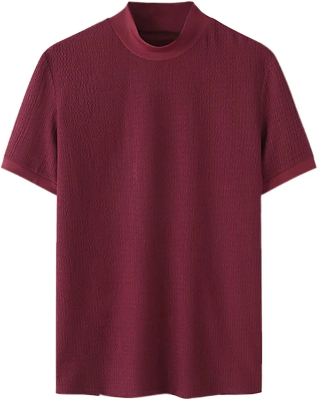 Short Sleeve Turtleneck Men Fall Thermal High Collar Pullover Solid Tops Casual Turtleneck Mock Neck Slim T Shirt