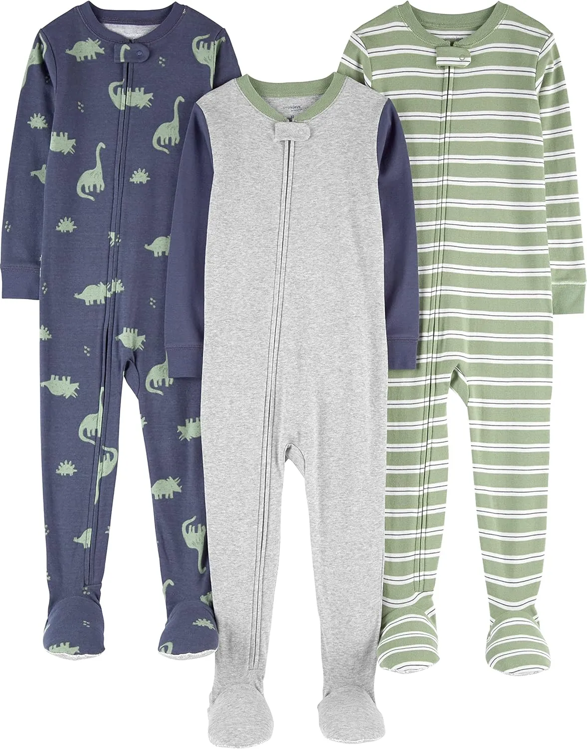 Simple Joys by Carter's baby-boys 3-pack Snug Fit Footed Cotton Pajamas