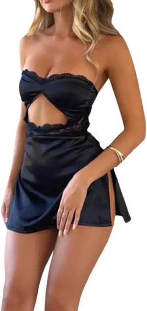 Strapless Off Shoulder Bodycon Mini Dress Sexy Hollow Out Bandeau Tube Dresses Club Party Short Dress Beach Wear