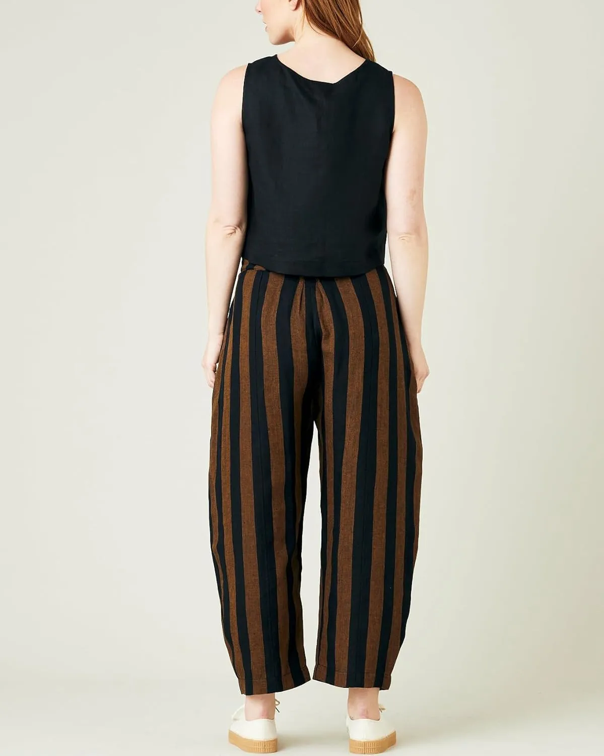 Striped 2 Piece Lounge Pants Sets for Women Y2k Gingham Outfits Sleeveless Tank Top and Wide Leg Barrel Pants Suits
