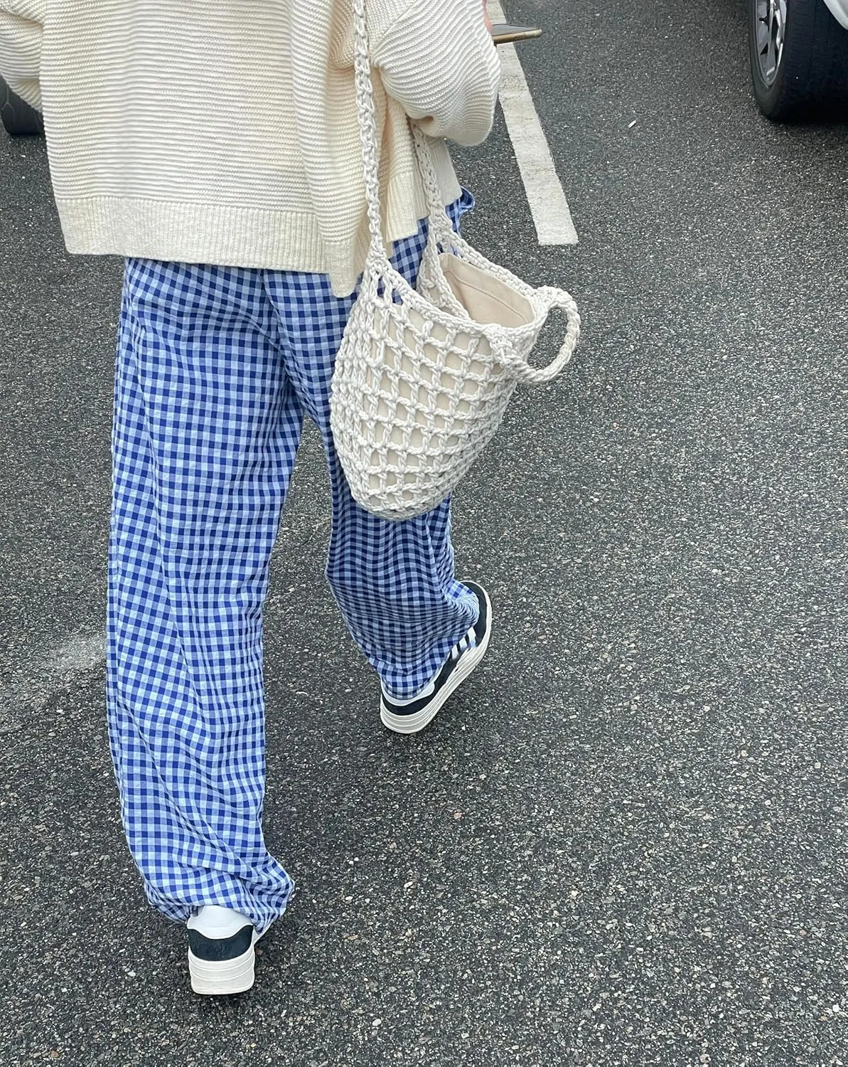 Striped Lounge Pants Womens Plaid Checkered Wide Leg Pajama Pj Pants Y2k Comfy Linen Drawstring Gingham Sleep Pants