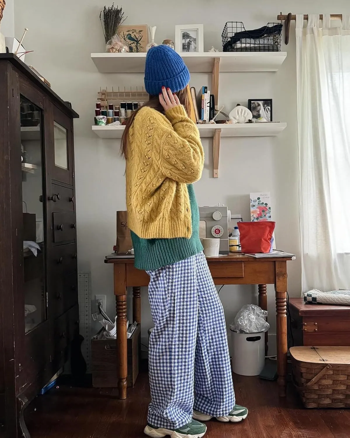 Striped Lounge Pants Womens Plaid Checkered Wide Leg Pajama Pj Pants Y2k Comfy Linen Drawstring Gingham Sleep Pants