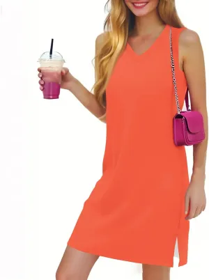 Summer Dresses for Women 2025 Casual Beach Dress for Women 2025 Vacation Women's Sleeveless Sundress with Split