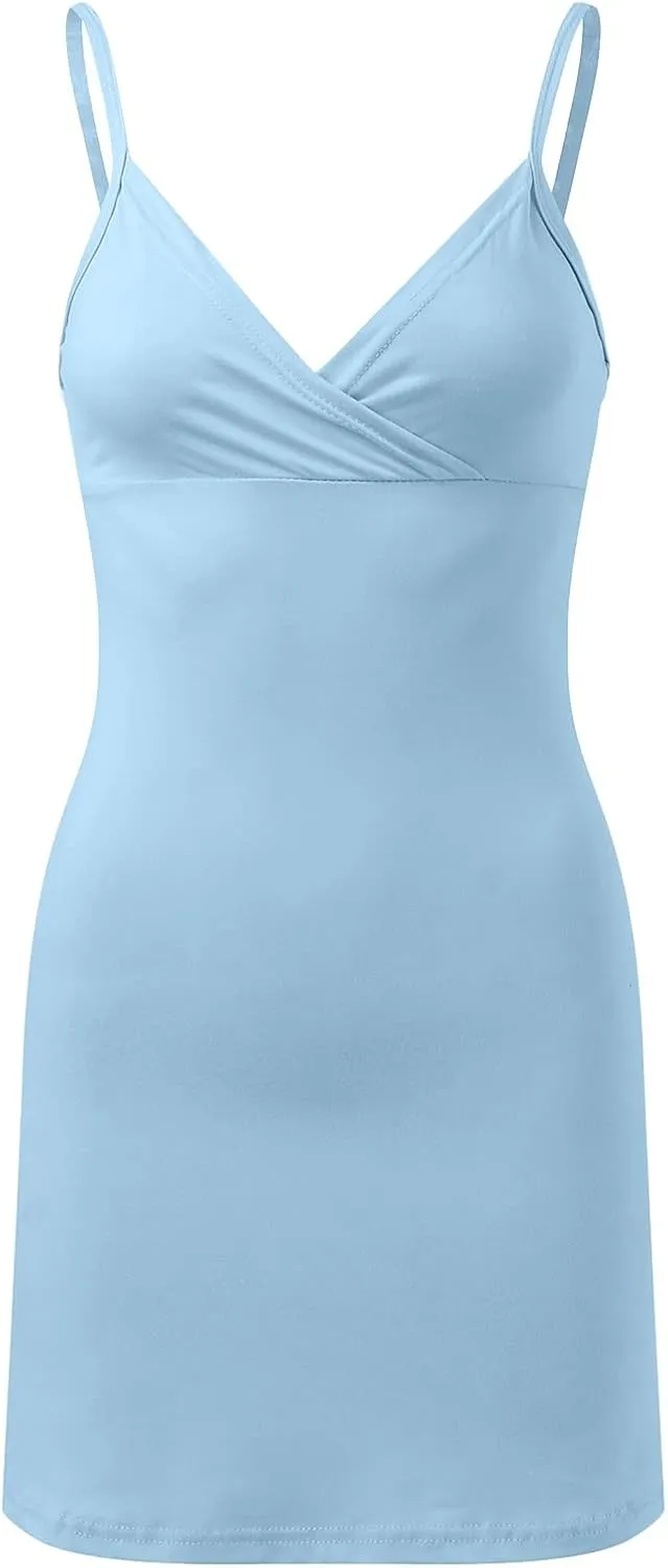 Summer Dresses for Women 2025 Sundress V Neck Spaghetti Strap Beach Vacation Essentials Floral Sexy Casual Mini Dress