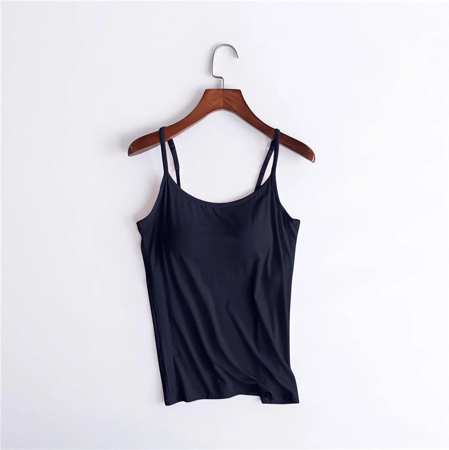 Tank Tops for Women 2025 Trendy Built in Shelf Bra Camisole Spaghetti Strap Summer Top Slim Fit Sleeveless Shirts
