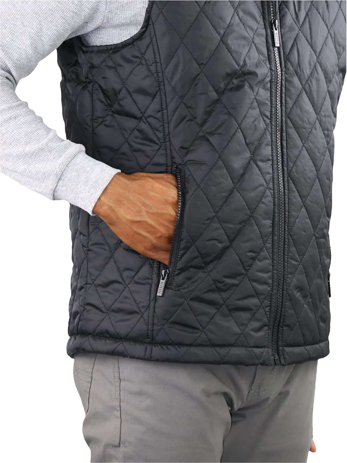 ToBeInStyle Men's Lightweight Layering Insulating Zip Up Puffer Vest