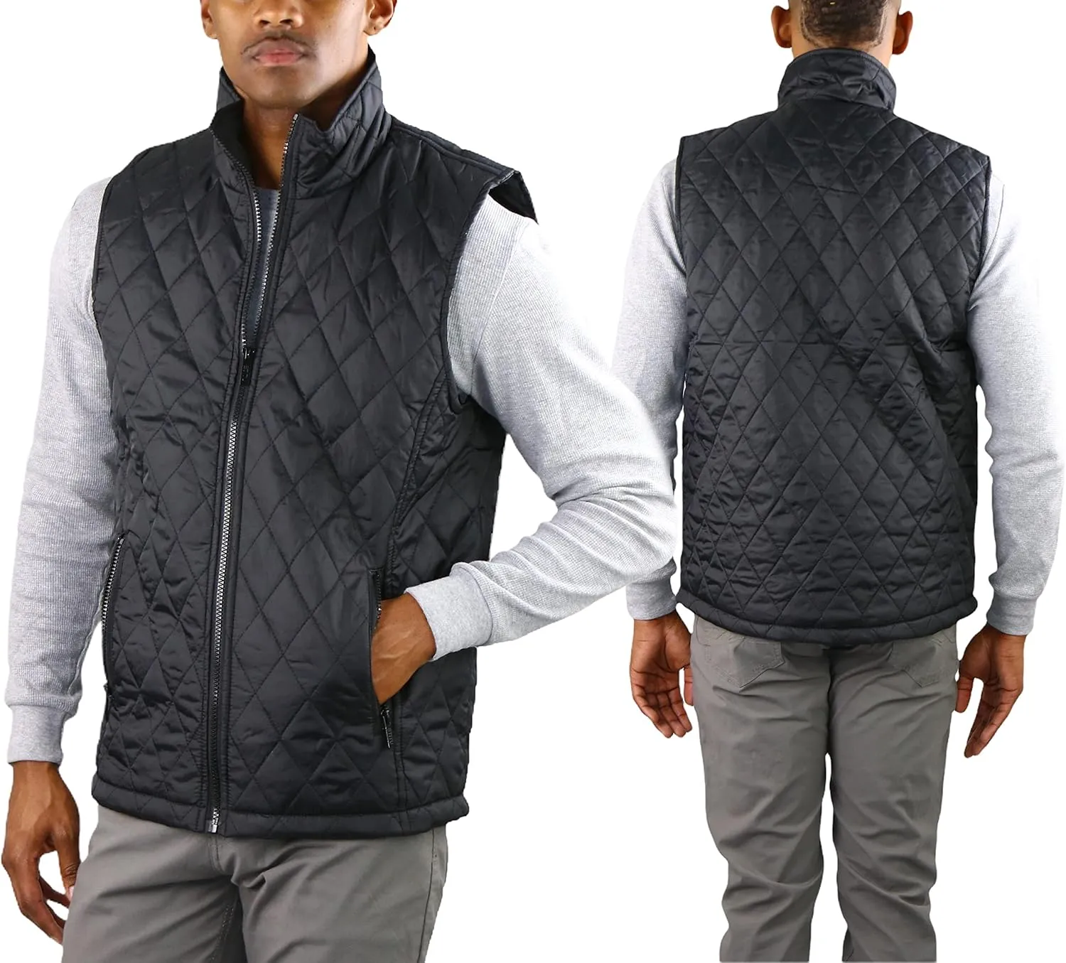 ToBeInStyle Men's Lightweight Layering Insulating Zip Up Puffer Vest