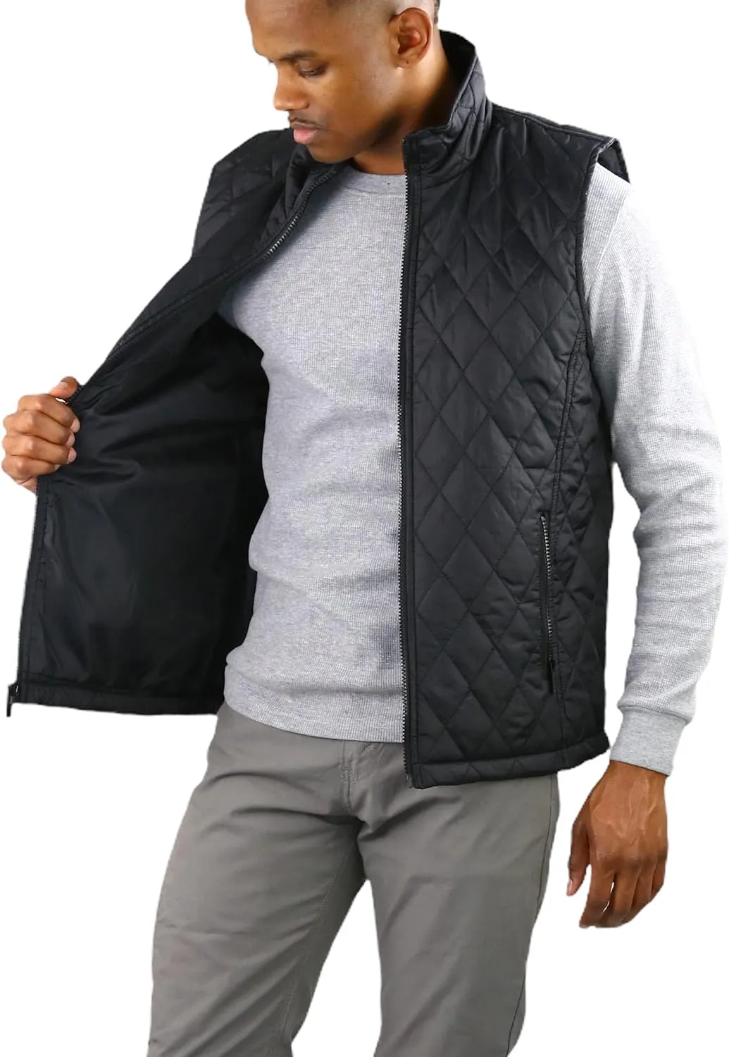 ToBeInStyle Men's Lightweight Layering Insulating Zip Up Puffer Vest