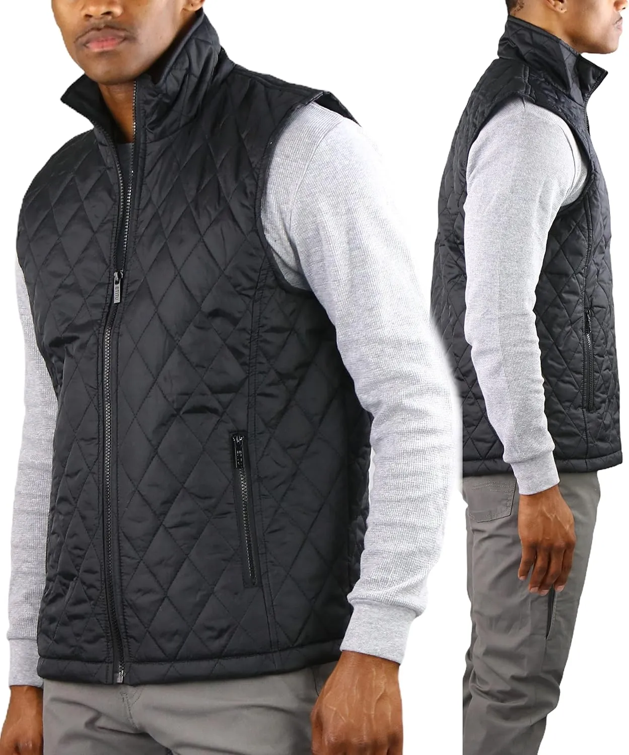 ToBeInStyle Men's Lightweight Layering Insulating Zip Up Puffer Vest