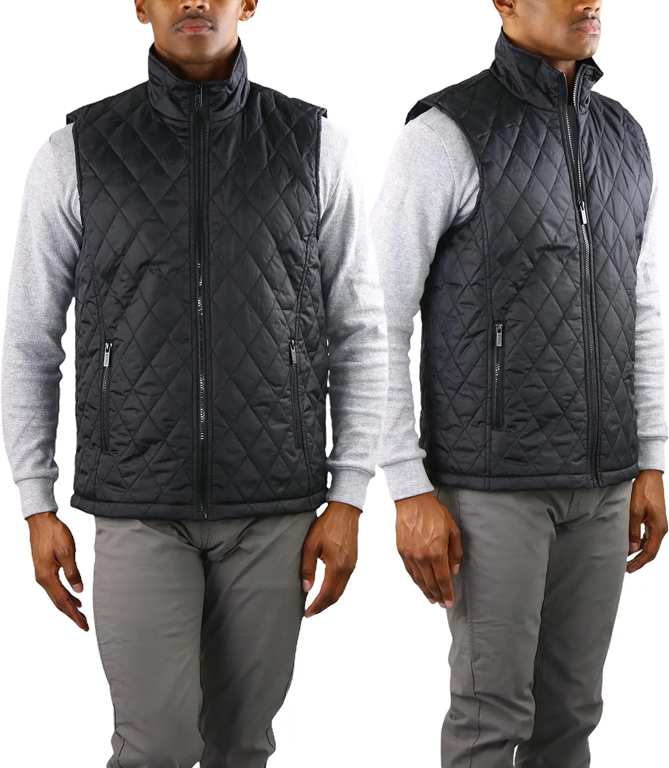 ToBeInStyle Men's Lightweight Layering Insulating Zip Up Puffer Vest