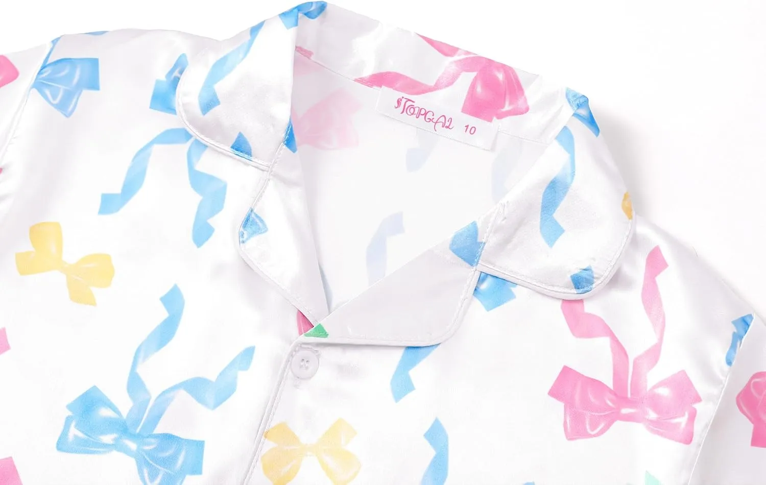 Topgal Satin Pajamas for Girls Coat Style Unicorn & Cat Silky Button Down PJ Set Size 6-16
