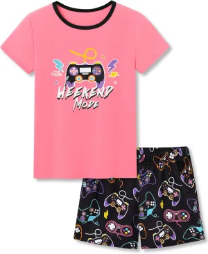 Topgal Summer Pajamas for Girls – Tie Dye Unicorn Mermaid Daisy Short PJ Set Size 6-16