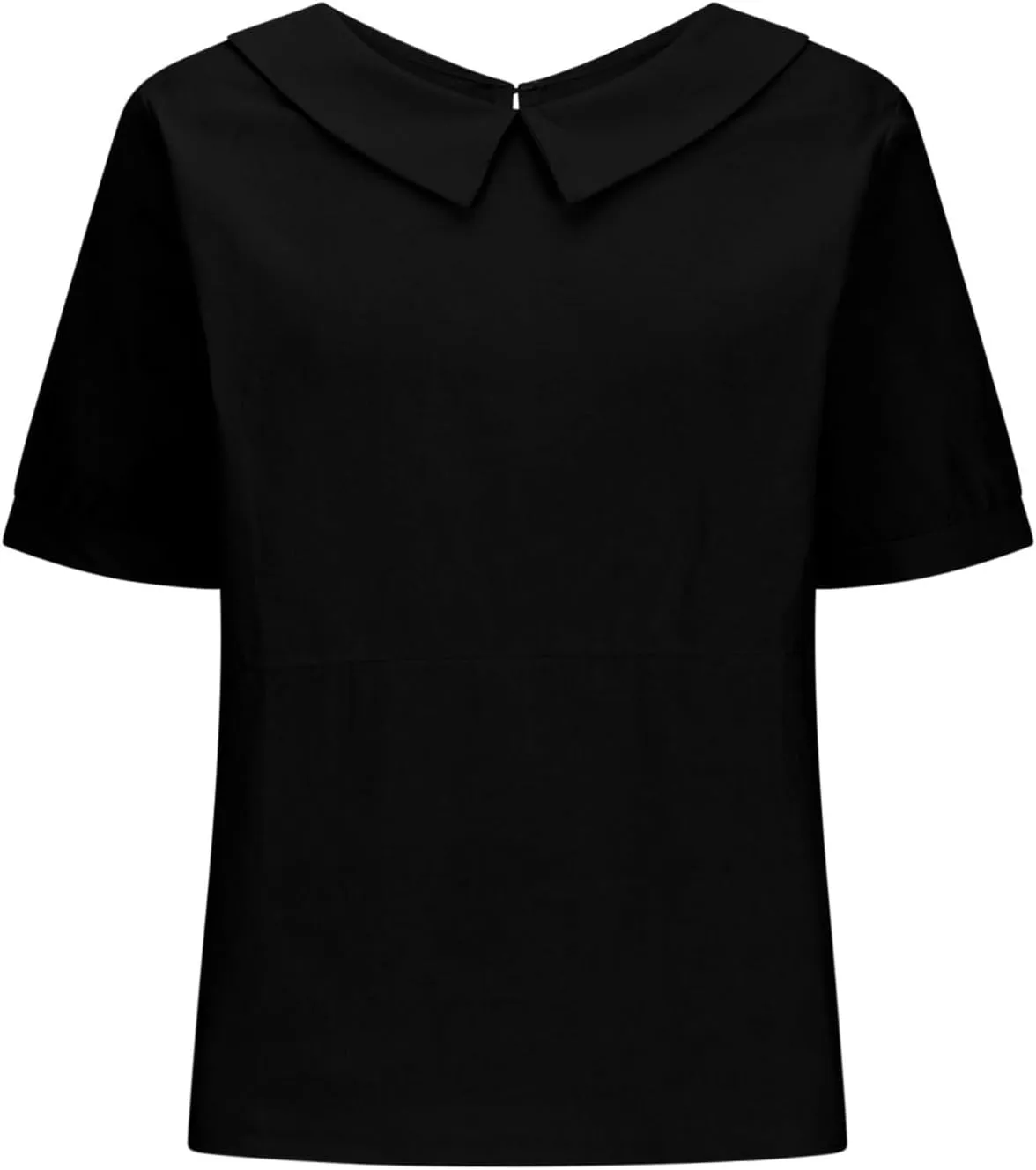 Tops for Women Trendy Collared Short Sleeve Shirts Casual Loose Fitted Linen Blouses Fashion Soft Summer Tops