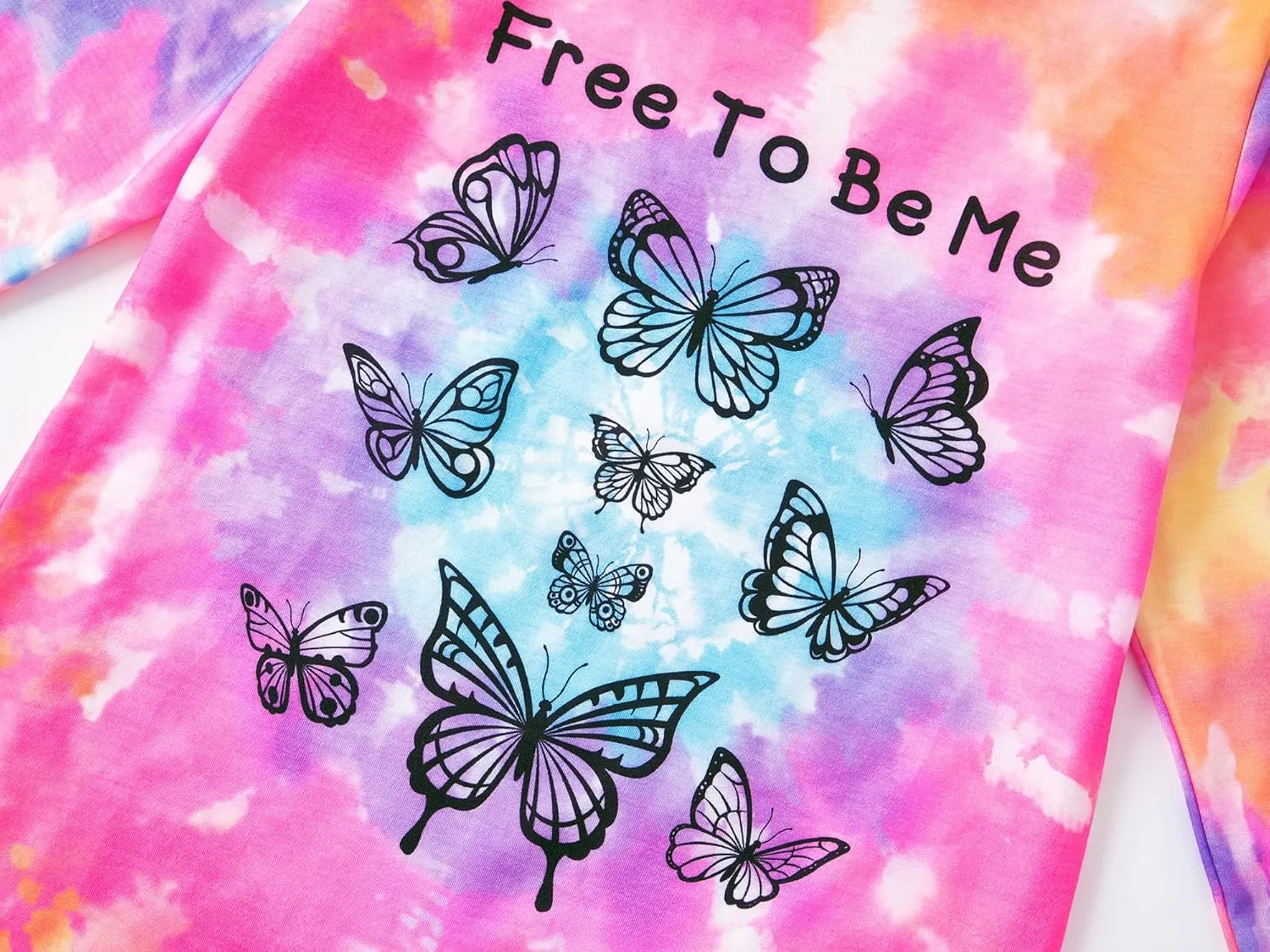 Trendy Tie Dye Spiral Pajamas for Girls 2-Piece Soft Long Sleeve & Pants PJ Set Jammies Size 6-18