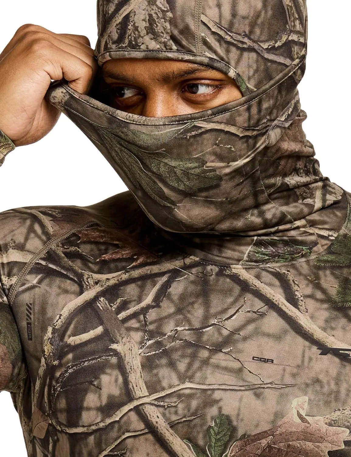 TSLA Men's Thermal Compression Shirts Hoodie with Mask, Long Sleeve Winter Sports Base Layer Top, Active Running Shirt