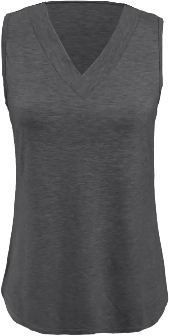 V Neck Tank Tops Women Casual Sleeveless Loose Fit Basic Fashion 2025 Summer Shirts