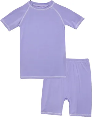 VAENAIT BABY Infant Toddler Junior Girls Boys Pajamas Pyjamas Sleepwear Set Solid Bamboo Daily Short Summer Pjs Set 6M-12Y