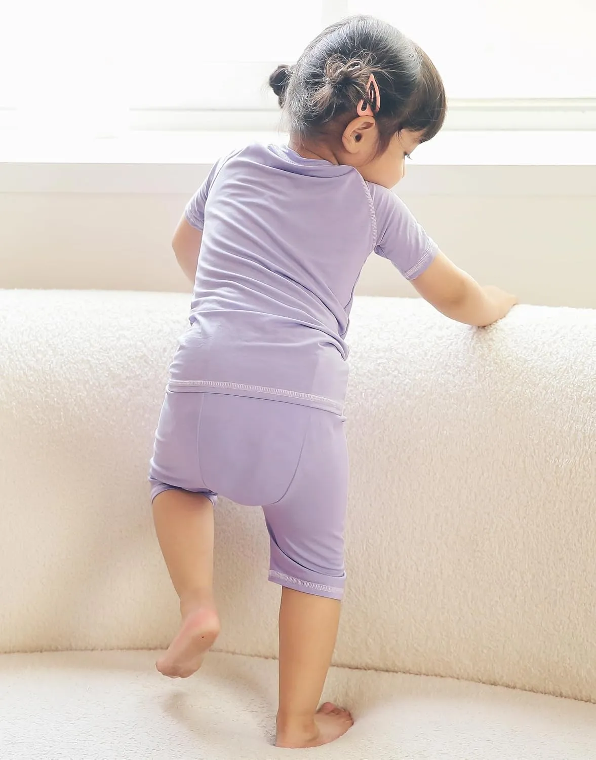 VAENAIT BABY Infant Toddler Junior Girls Boys Pajamas Pyjamas Sleepwear Set Solid Bamboo Daily Short Summer Pjs Set 6M-12Y