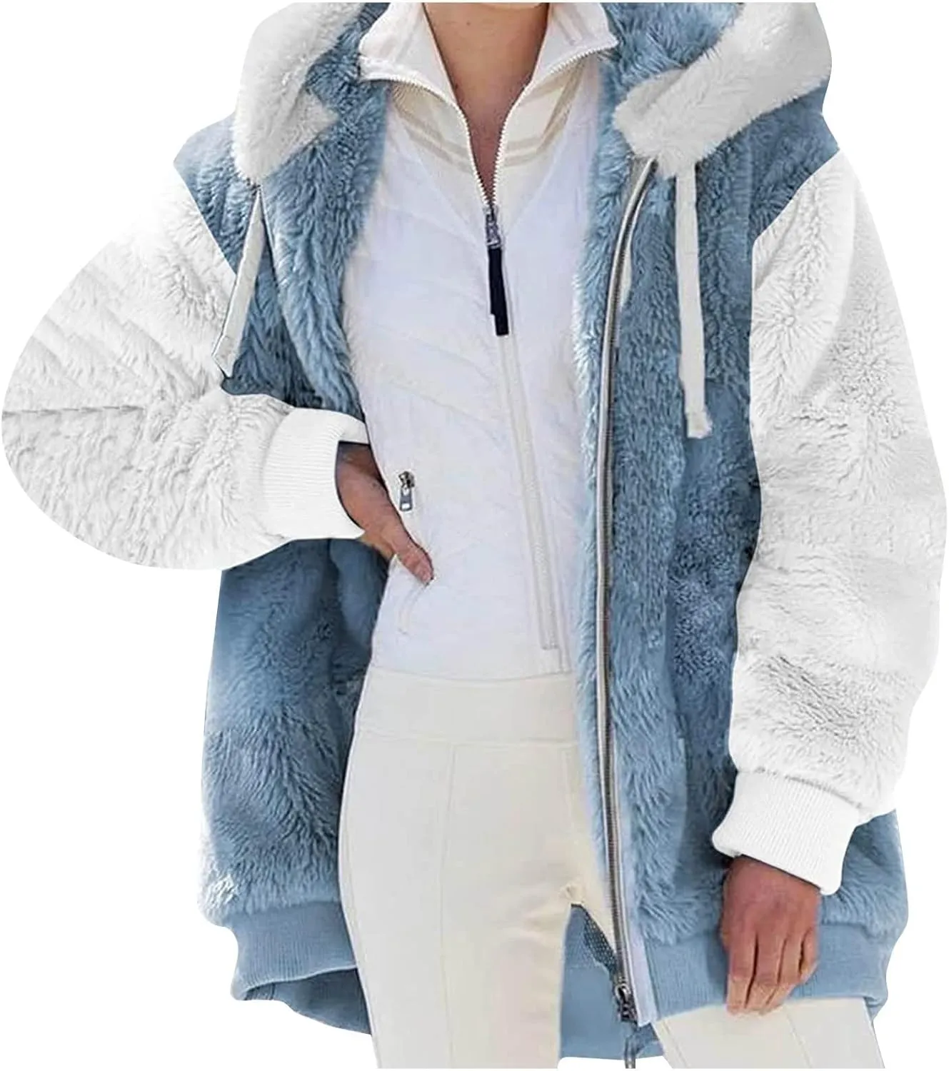 Wangxldd Ladies Fashion Casual Cardigan Sweaters Long Sleeve Zip Up Breathable Solid Hoodies Outerwear Coat Outerwear Coats