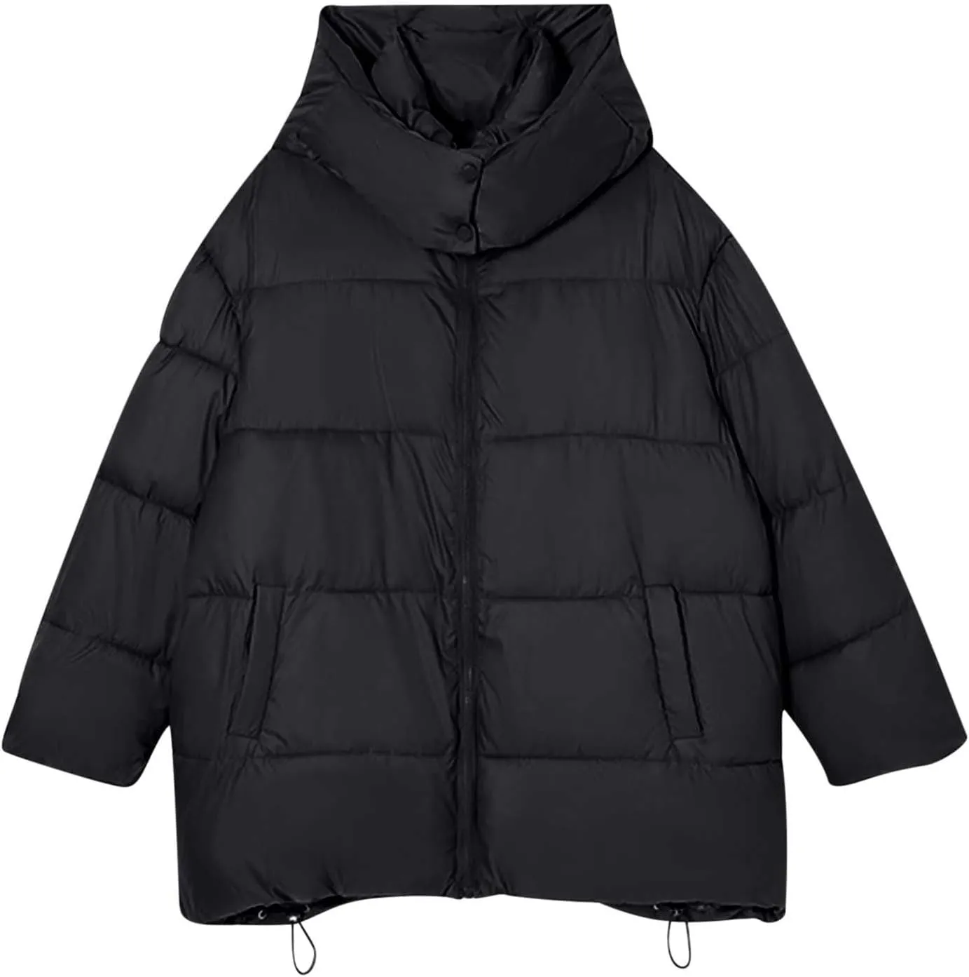 Warm Winter Coats for Women 2025 Trendy Solid Color Hooded Puffer Jacket Down Coat Zipper Puffy Bread Jackets