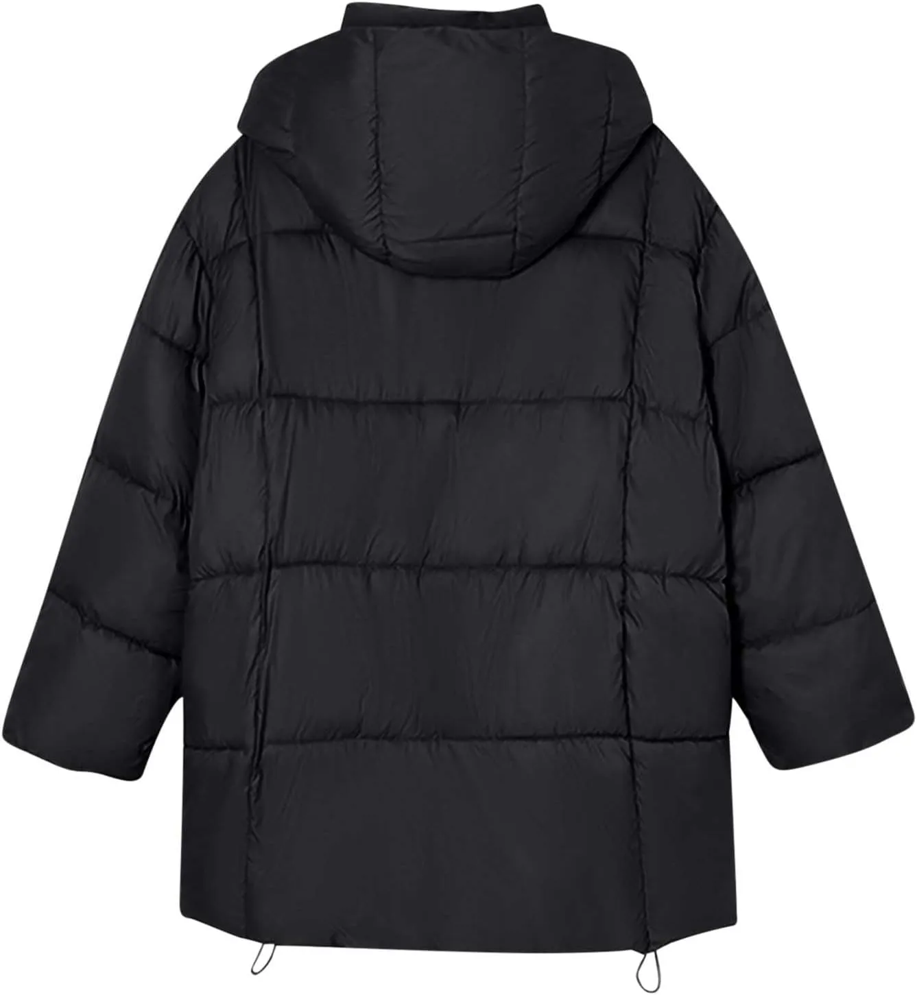 Warm Winter Coats for Women 2025 Trendy Solid Color Hooded Puffer Jacket Down Coat Zipper Puffy Bread Jackets