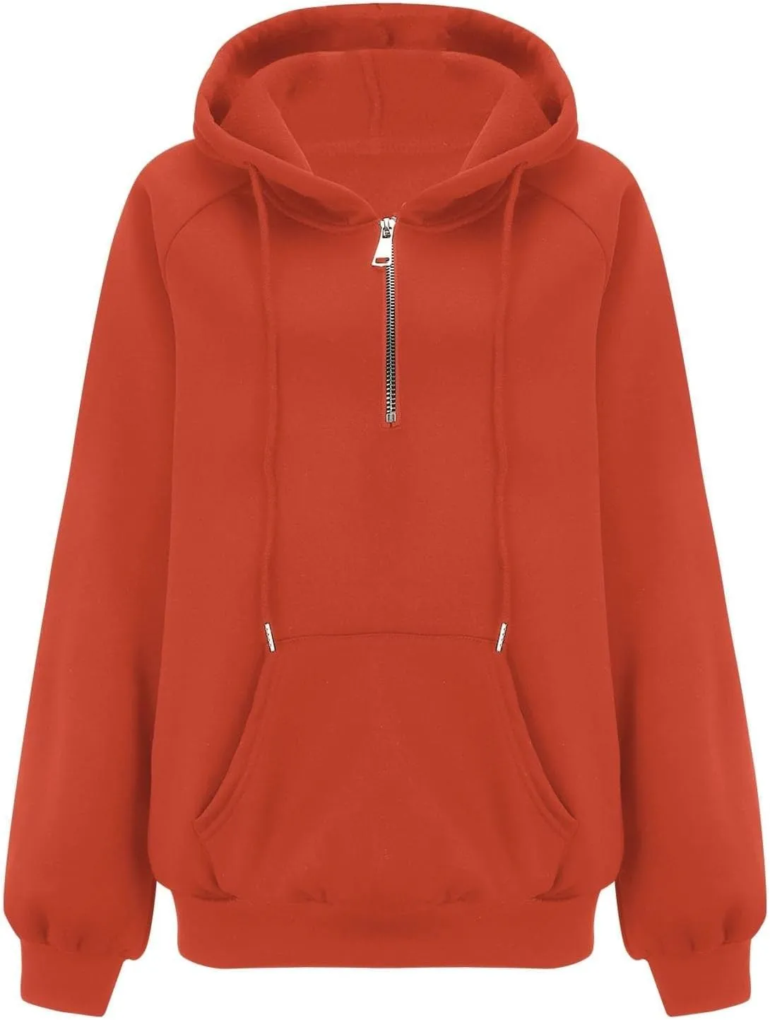 Winter Fleece Hoodie Women Oversized Half Zip Sweatshirts Long Sleeve Drawstring Quarter Zip Pullover with Pockets