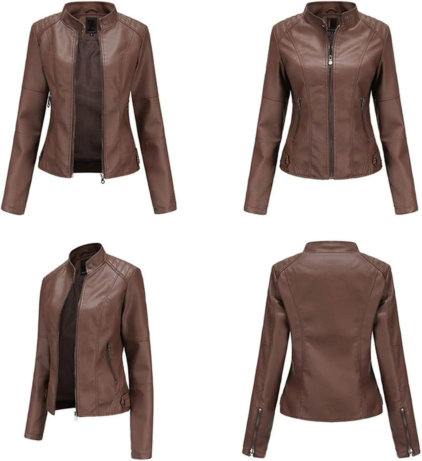 Winter Workout Jackets for Women Windbreaker Jacket Full Zip Up Long Sleeve Casual Fashion Outwear Leather Athletic