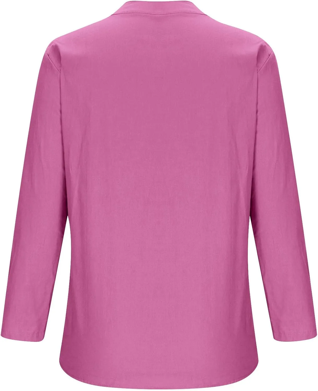 Women Short Sleeve Cotton Linen Shirt Casual Crew Neck Trendy Dressy T Shirt Buttons Loose Fit Summer Tee Top